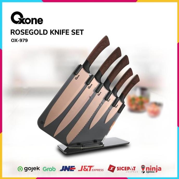 PISAU DAPUR OXONE OX-979 5 PCS ROSEGOLD KNIFE SET CO