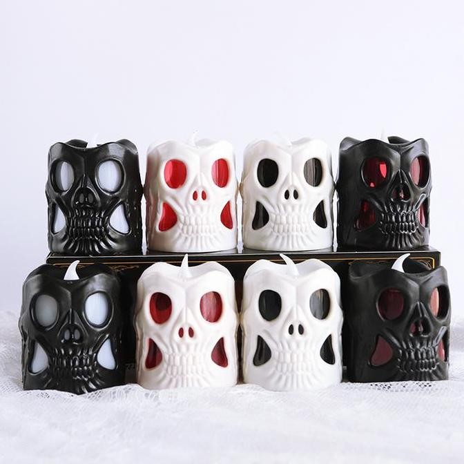 CR - Lampu Skull Tengkorak Dekorasi Halloween Lampu Lilin Mata Nyala Murah TERLARIS