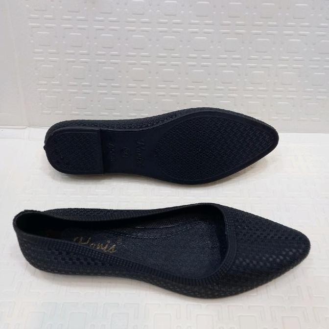 DT106 >> Sepatu Jelly Flat Warna Polos Karis A568 model baru MODEL KOREA Hitam Karet Shoes Wanita