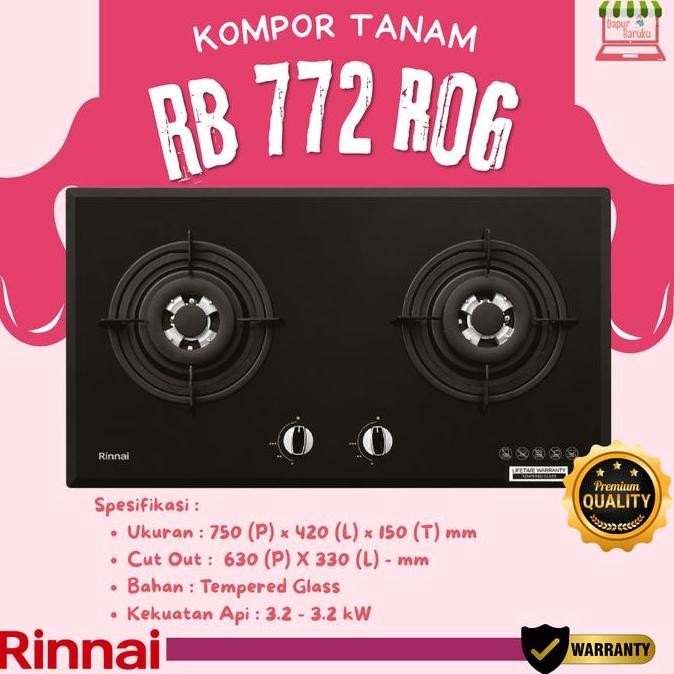 Kompor Tanam RINNAI RB 772 RO G / RB 772 RO(G)