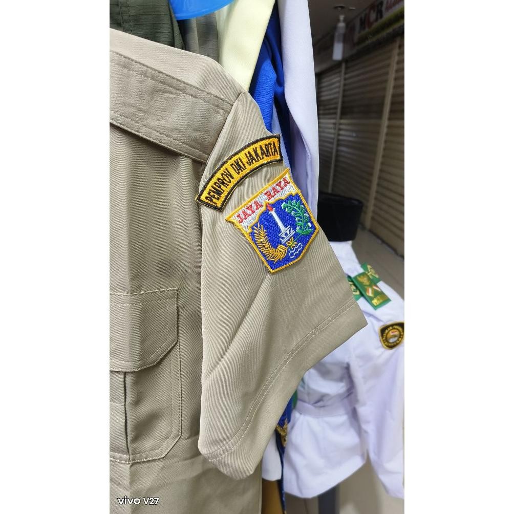 Eelic Stelan Baju Pns Pria, Seragam Pemda Cowok, Seragam Guru, Baju Khaki Pria Uj-32