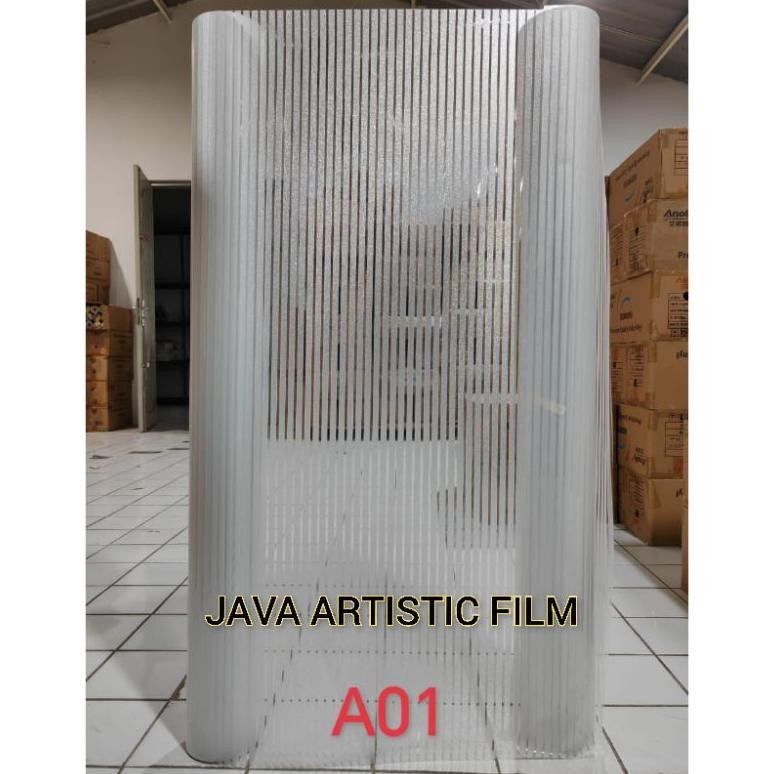 ACM - stiker kaca motif garis garis sandblas motif garis-garis