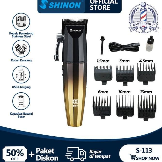SHINON S-113 Hair Clipper Alat Pangkas Rambut Original Alat Potong Rambut Kliper Bergas Rambut Elekt
