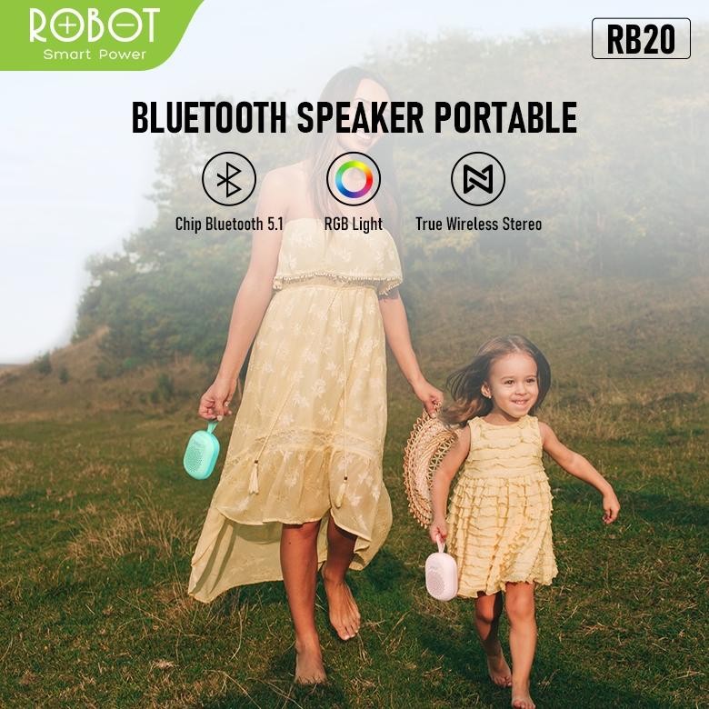 Eelic Speaker Salon Tws Bluetooth 5.1 Robot Rb20 Mini Portable With Rgb Light Garansi Resmi Uk-75