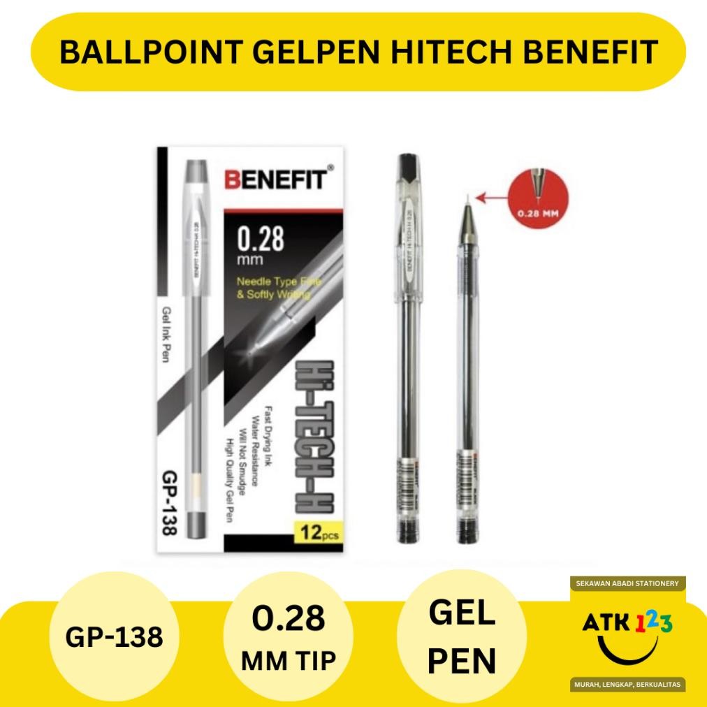 

Termurah Benefit Ballpoint Hi-Tech Pulpen Gel Bolpen Benefit Gp-138 Tip 0.28 Mm [1 Pack Isi 12 Pcs] A-123
