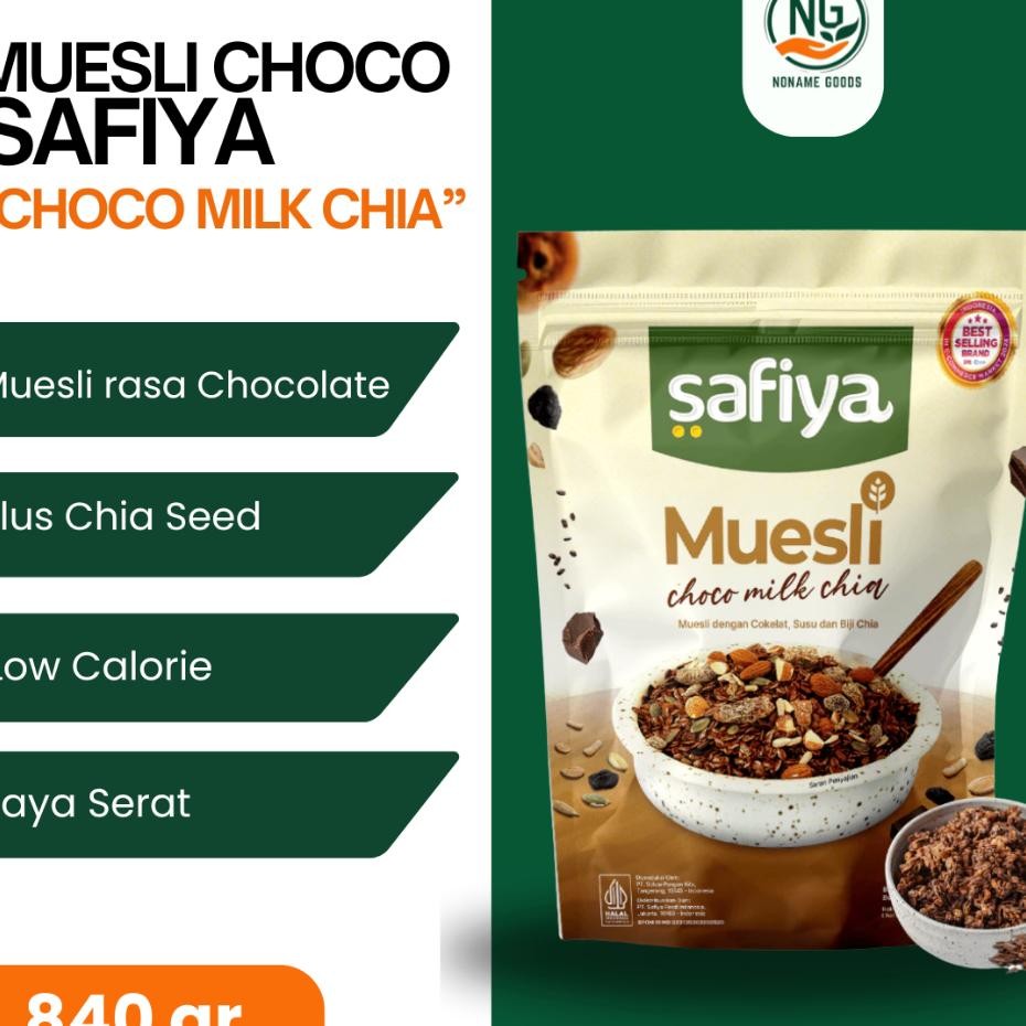 

Muesli Choco Milk Safiya 840 Gram With Chiaseed Sereal Cokelat Oatmeal Sarapan