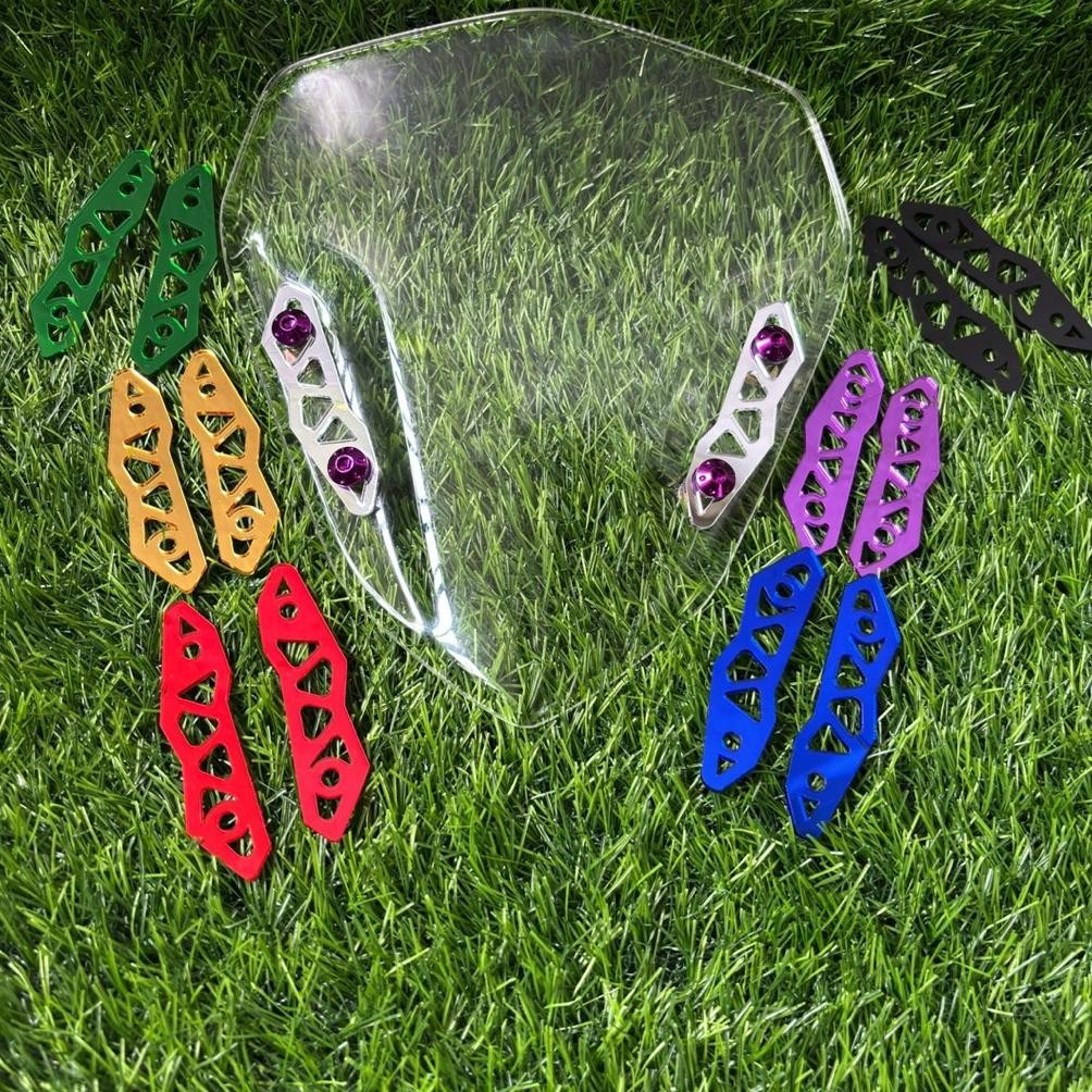 Kuke Paket Visor Aerox Bening Plus Baut Cnc + Garnish Mirror Pnp Motor Yamaha Aerox Alpha Aerox Old 