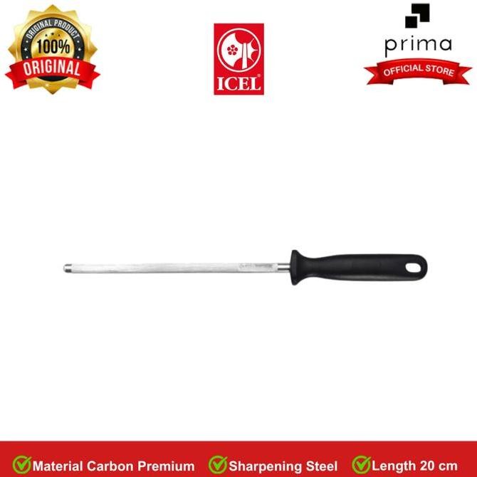 Asahan Pisau | Sharpening Steel 20 cm | Asahan Pisau, Black - ICEL CO