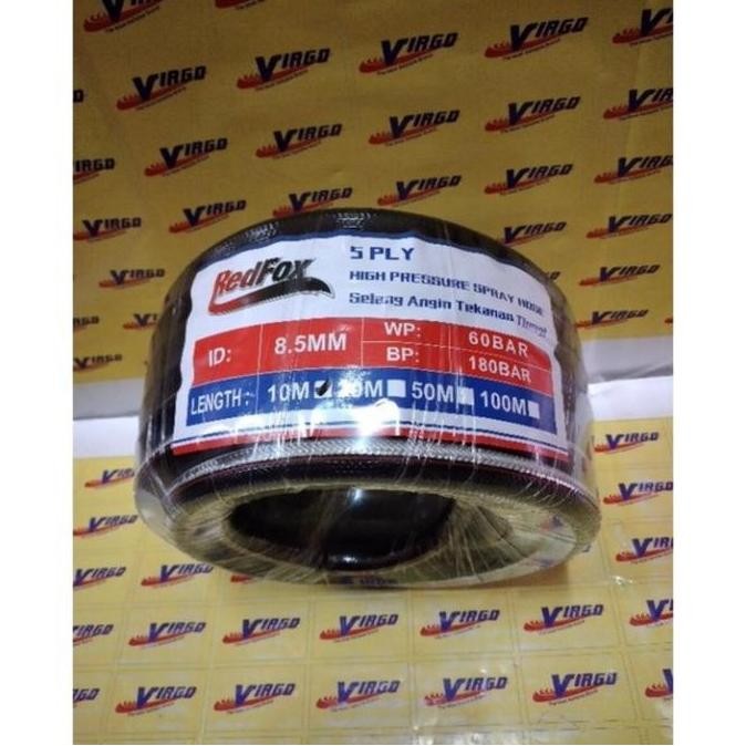 BEBAS ONGKIR - HIGH PRESSURE SPRAY HOSE 5 PLY / SELANG ANGIN KOMPRESOR 10 METER REDFOX