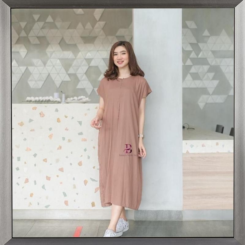 Promo Daster dress long busui habel panjang semata kaki terbaru 2025 rayon polos premium SNT-85