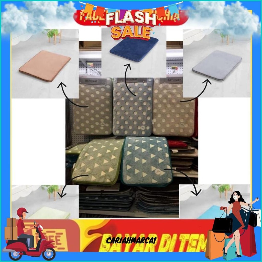Ace Hardware Keset Kamar Mandi Bathmat Bata Empuk Set 2Pcs 40 X 60 Cm Siap Kirim