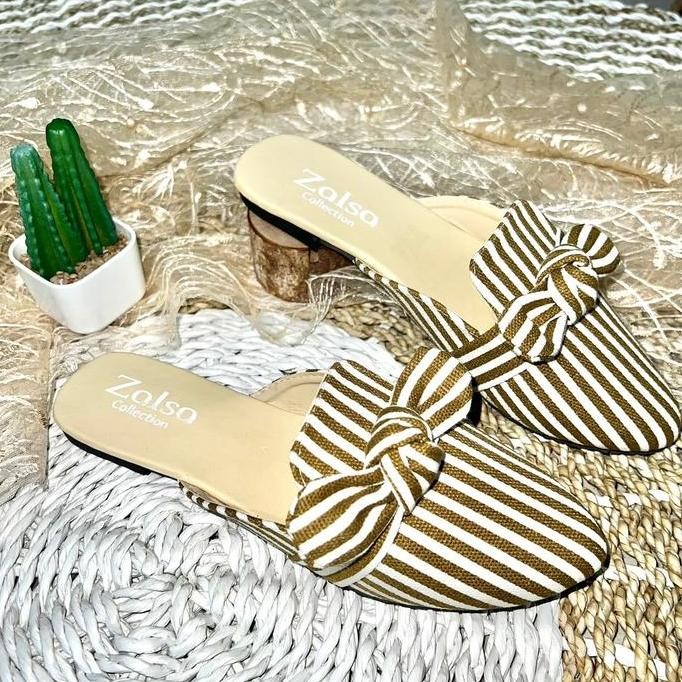 DF199>> Zalsa Sandal Flatshoes Selop Wanita Pita Salur Shoes