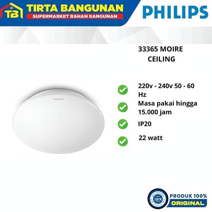 PHILIPS 33365 22 WATT LED LAMPU PLAFON CEILING LAMP LAMPU RUANG TAMU CAHAYA 27K