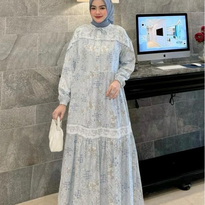 Gamis midi dress | dres midi motif | dres midi renda | midi terbaru | midi premium JS