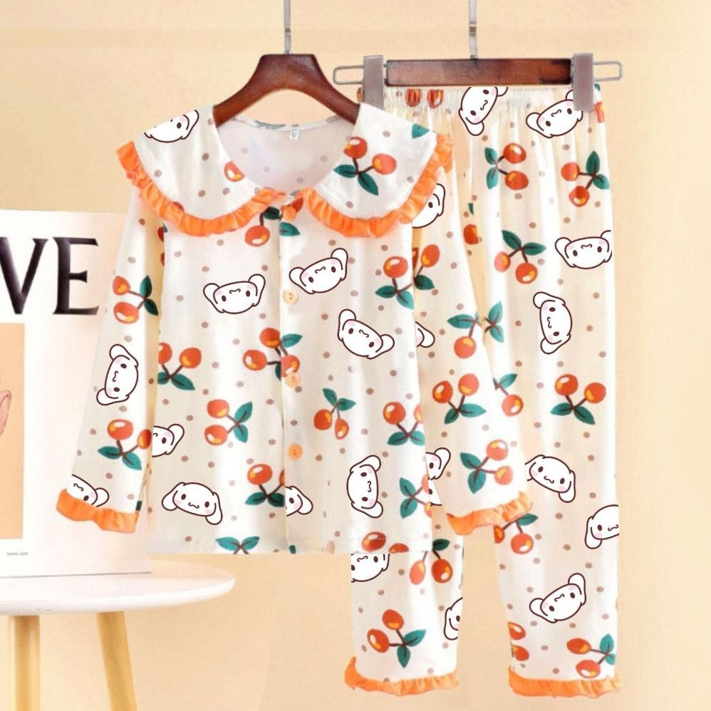 Gratis Ongkir Xtra Setelan Baju Tidur Piyama Kaos Anak Perempuan Sd83