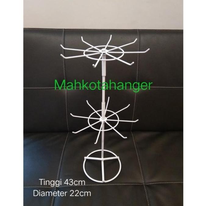 Rak Display putar matahari 2 susun gantungan aksesoris display