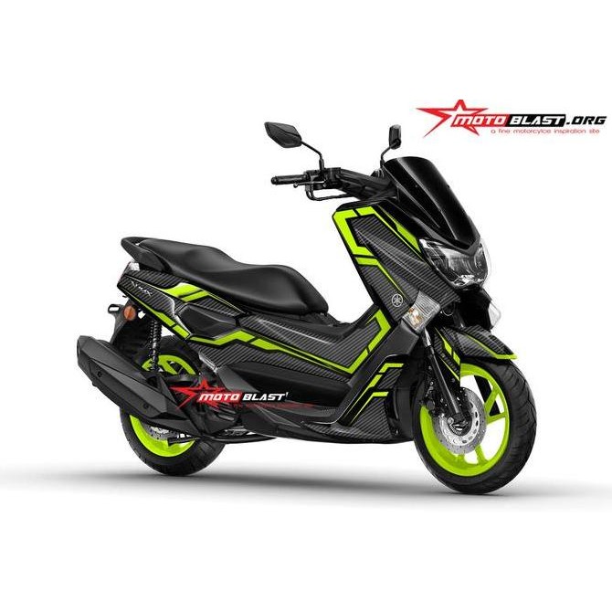 Decal stiker Yamaha NMAX Black Carbon Green lime New Carbon