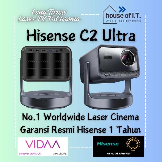 Terbaru Long Throw Projector Laser Hisense C2 Ultra 4K Gimbal Design Laser Tv Hisense Proyektor Xbox