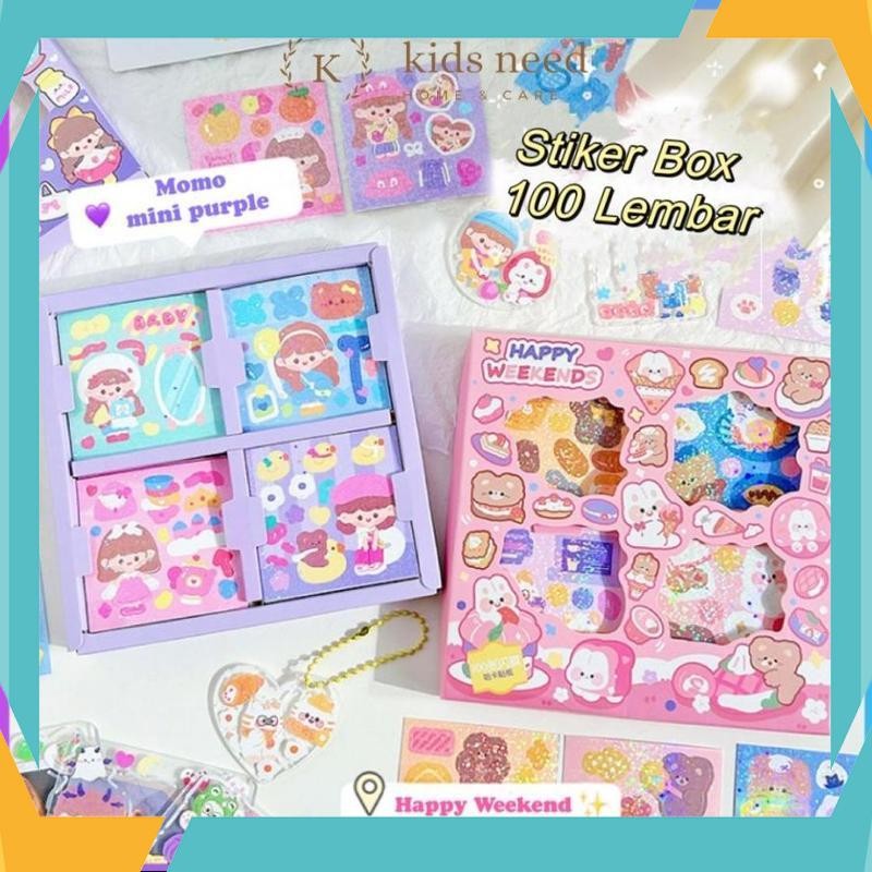 

Bisa COD Stiker Box Momo 1 Box Isi 100 Lembar Sticker Glitter Buat Dekor Kpop Photocard Dan Gantungan Bling Mini Box WDC-77