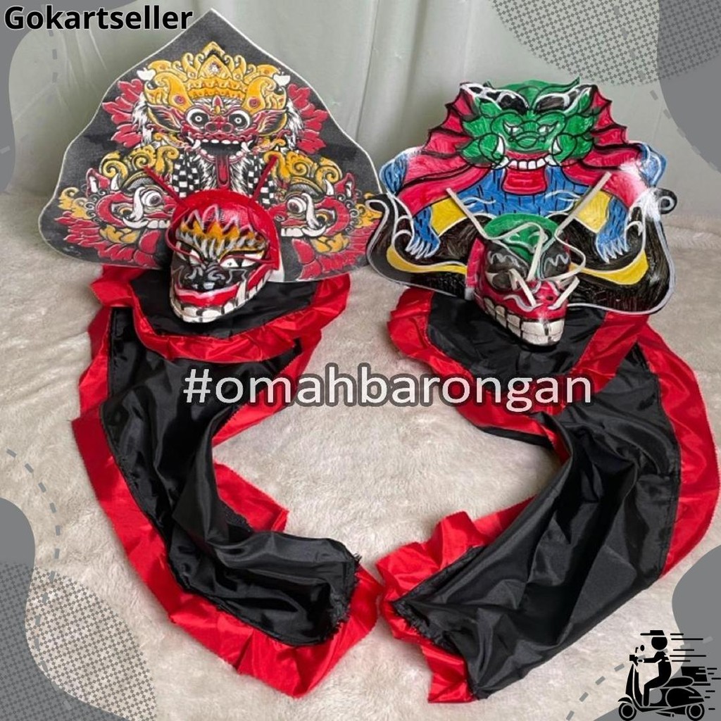 Mainan Anak Stelan Kaos Celana Reog Ponorogo dan Barongan Devil Caplokan Spon Free Embong Kemul UNIK