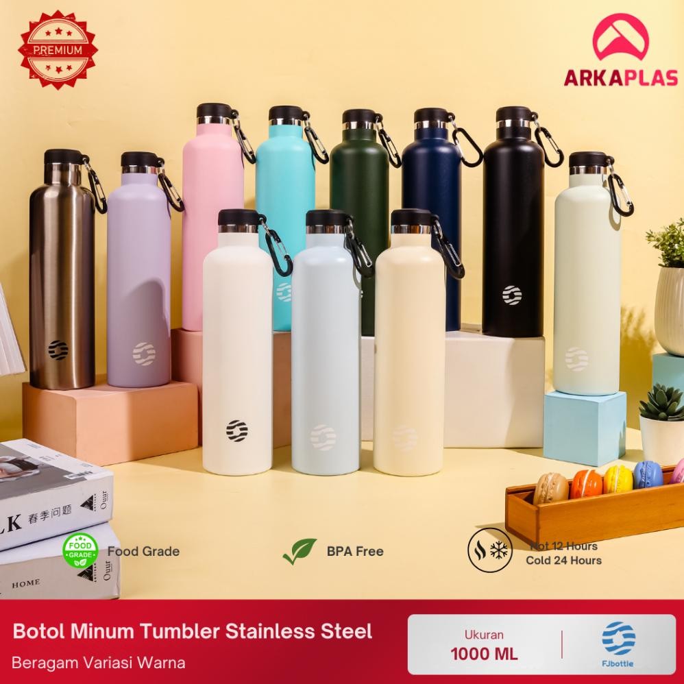 Botol Minum Tumbler Stainless Steel 1 Liter FJ Bottle By ARKAPLAS