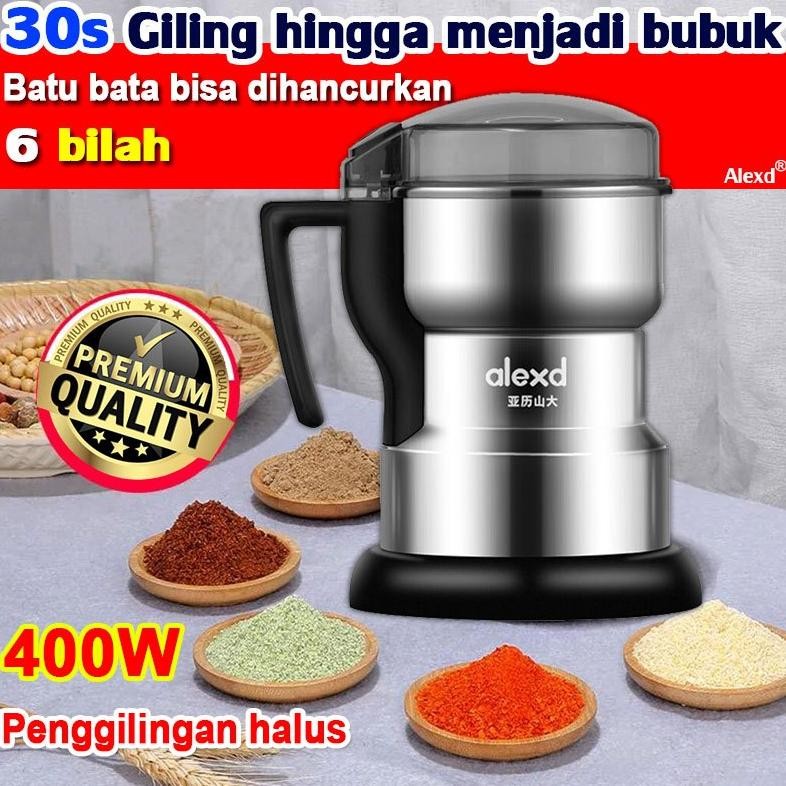 Batu bata bisa pecah Alexd Mesin bubuk tepung Penggiling kopi 400g Grinder Herbal Biji Kacang Obat M
