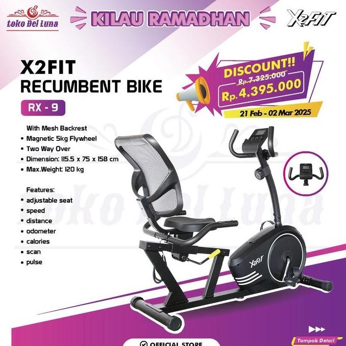 Sepeda statis X2FIT RECUMBENT BIKE RX-9 Original & Garansi Resmi
