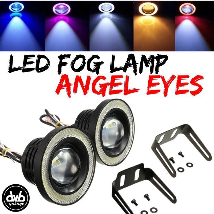 NZG (2 PCS) LED ANGEL EYES FOGLAMP 3,5 INCH 89MM FOG LAMP UNIVERSAL