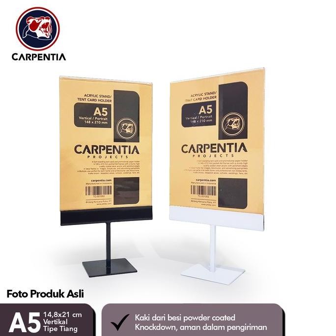 

NEW - Carpentia Stand Akrilik Besi /Tiang A Vertikal 4,8x2cm /Brosur Menu