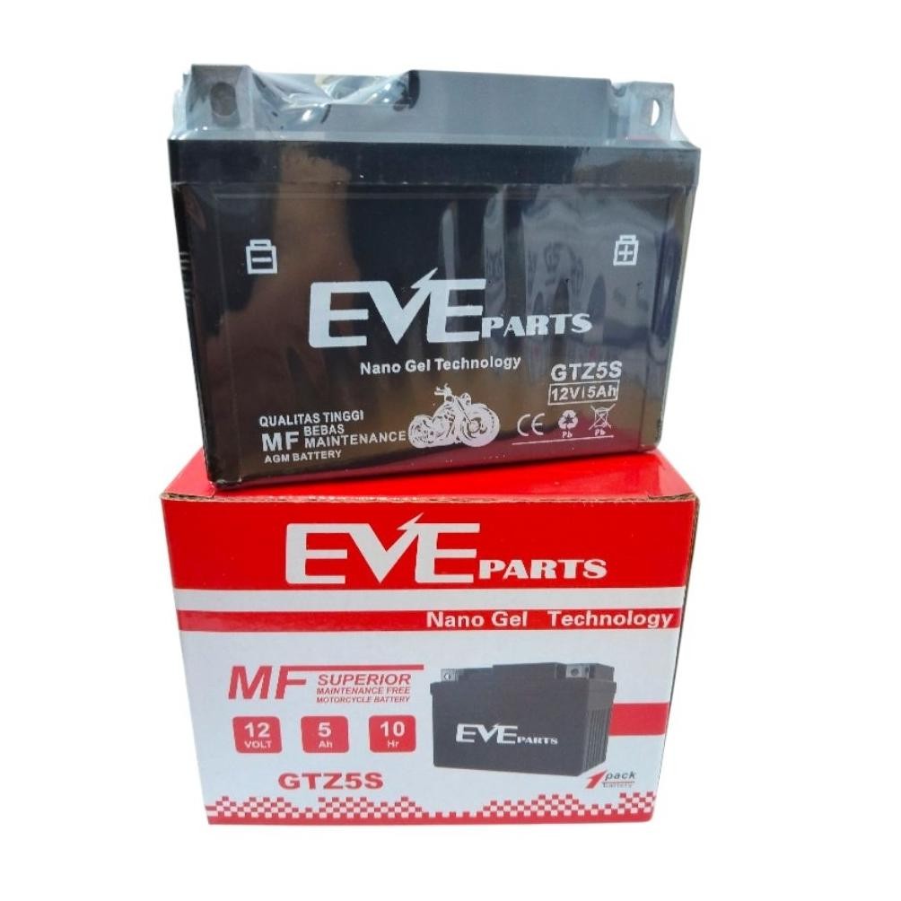 Aki motor Beat GTZ5S  EVE KARISMA ACCU MOTOR KARISMA SUPRA X 125 aki motor