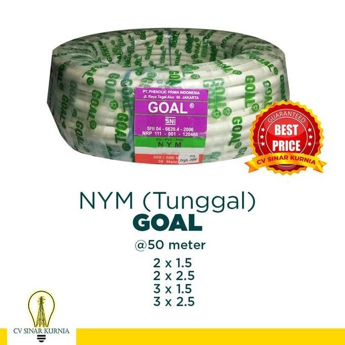Kabel Listrik Tunggal NYM 3x1,5 3x1.5 50M GOAL| GOAL Kabel NYM | SNI