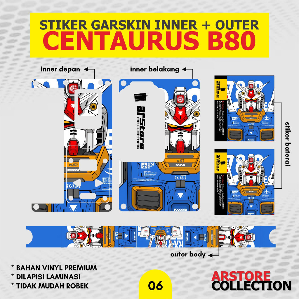 

*New Model* I Stiker Inner Set B80 006 Garskin Stiker Custom Case Laminasi Tebal COD