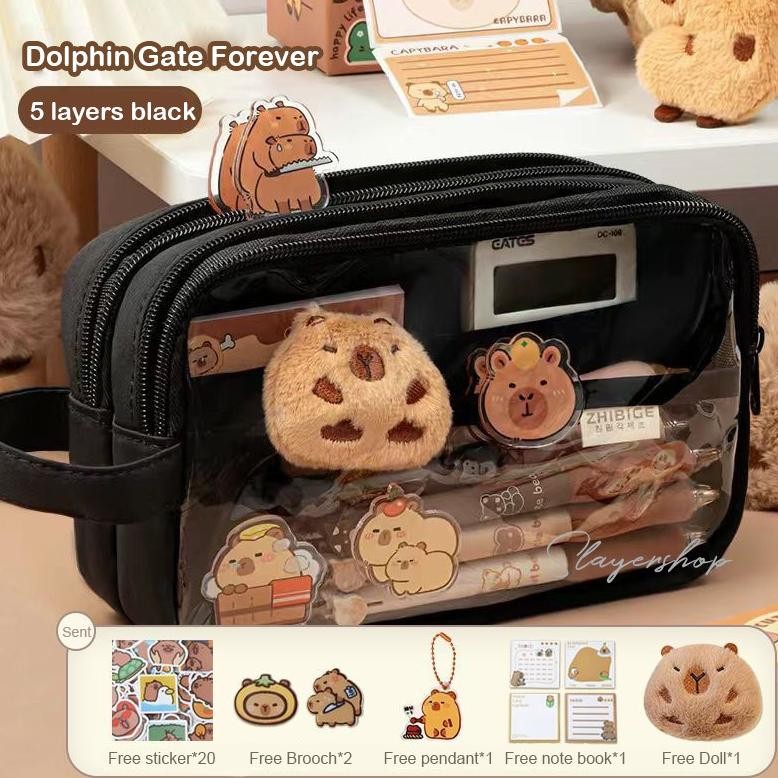 

D-54 Capybara Tempat Alat Tulis Kotak Pensil Aesthetic Tas Penatempat Pencil Tas Pensil Kapasitas Besar