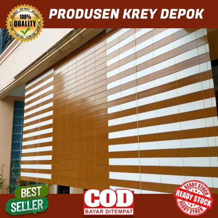 Tirai gulung Outdoor krei kayu krey pvc harga permeter GARANSI