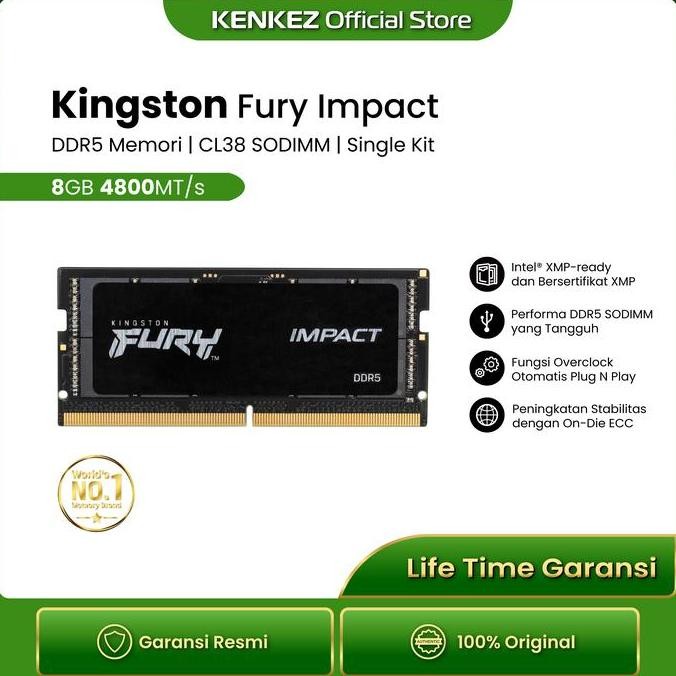 TERBARU - Kingston FURY IMPACT SODIMM 8GB DDR5 4800MHz CL38