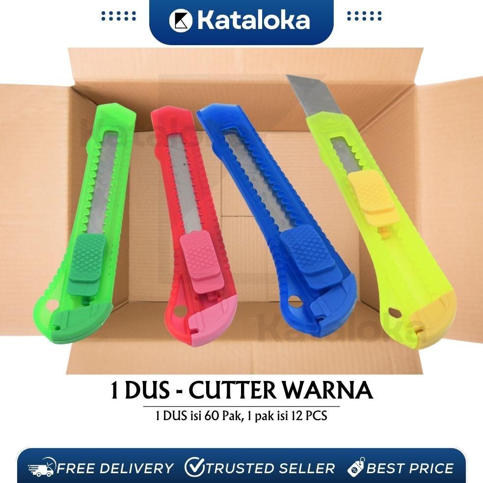 KATALOKA GROSIR 1 DUS ISI 720 PCS Cutter Transparan Besar Pisau Cutter Besar Cutter Bening Transpara