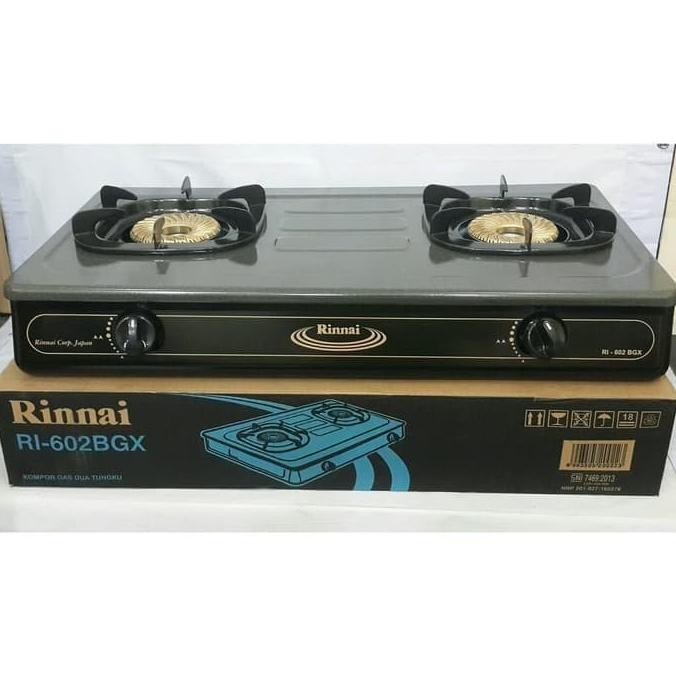 RINNAI KOMPOR RI 602BGX / RI-602BGX / RI 602 BGX / RI602 BGX (2 TUNGKU) GARANSI RESMI