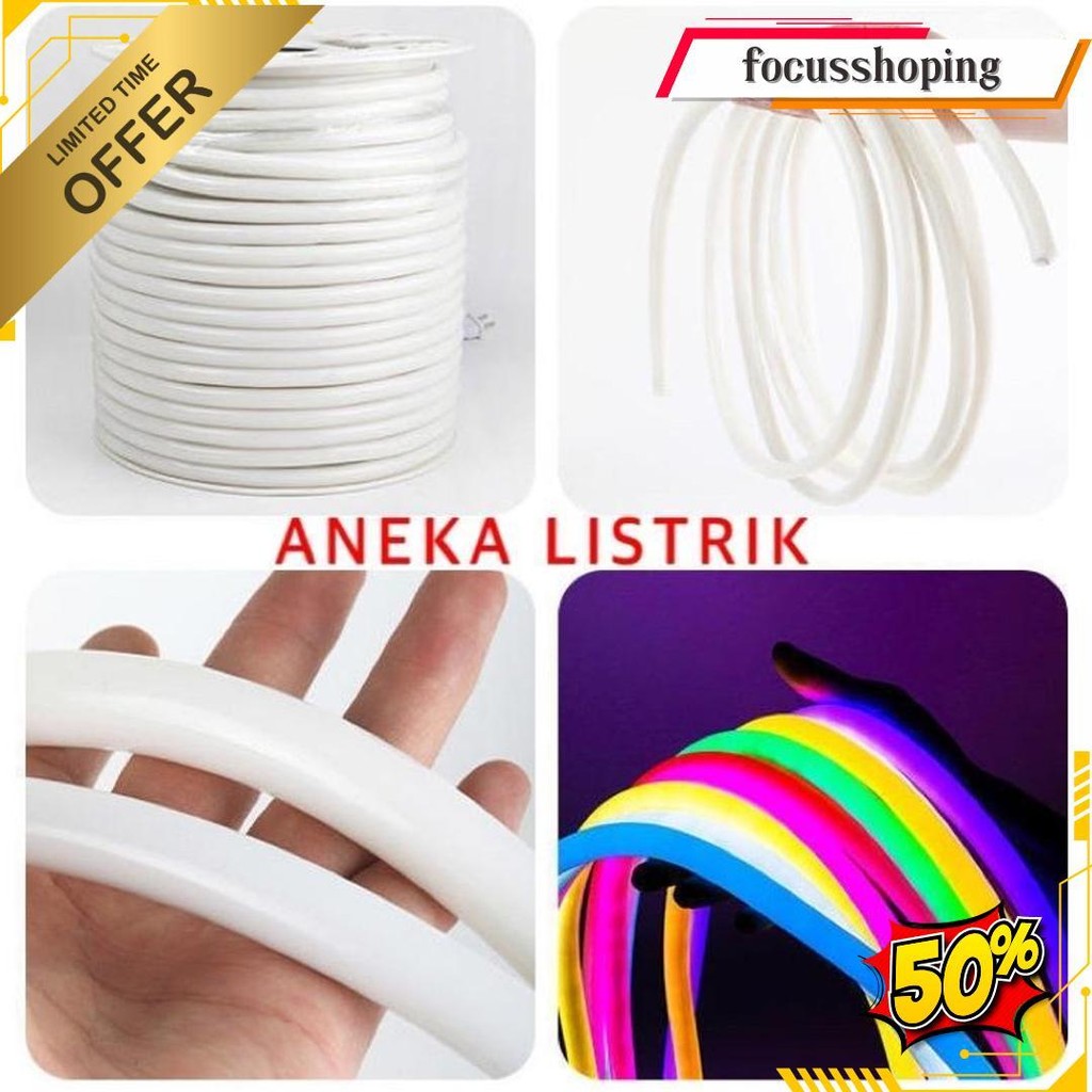 Paket Lampu Strip Led Neon Flex 360 Bulat Waterproof / Neon Flex 360 Derajat Outdoor / Lampu Plafon 