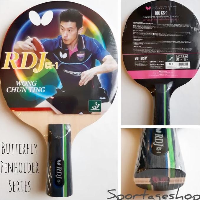 NEW Bet Bat Pingpong Penholder BUTTERFLY RDJ CS 1 ORI MURAH Tenis Meja