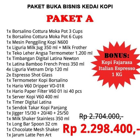 Paket Usaha Buka Kedai Kopi Alat Kopi Lengkap Coffee Shop Cafe