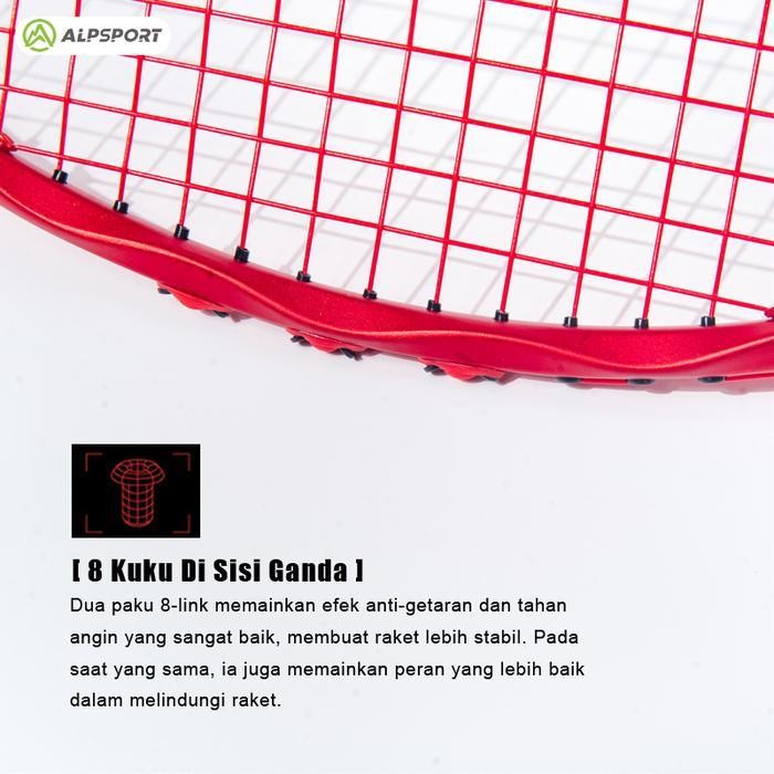 SPID interlinebadmintonALPSPORT V5 raket bulutangkis raket serangan berat 5U bingkai raket serat kar