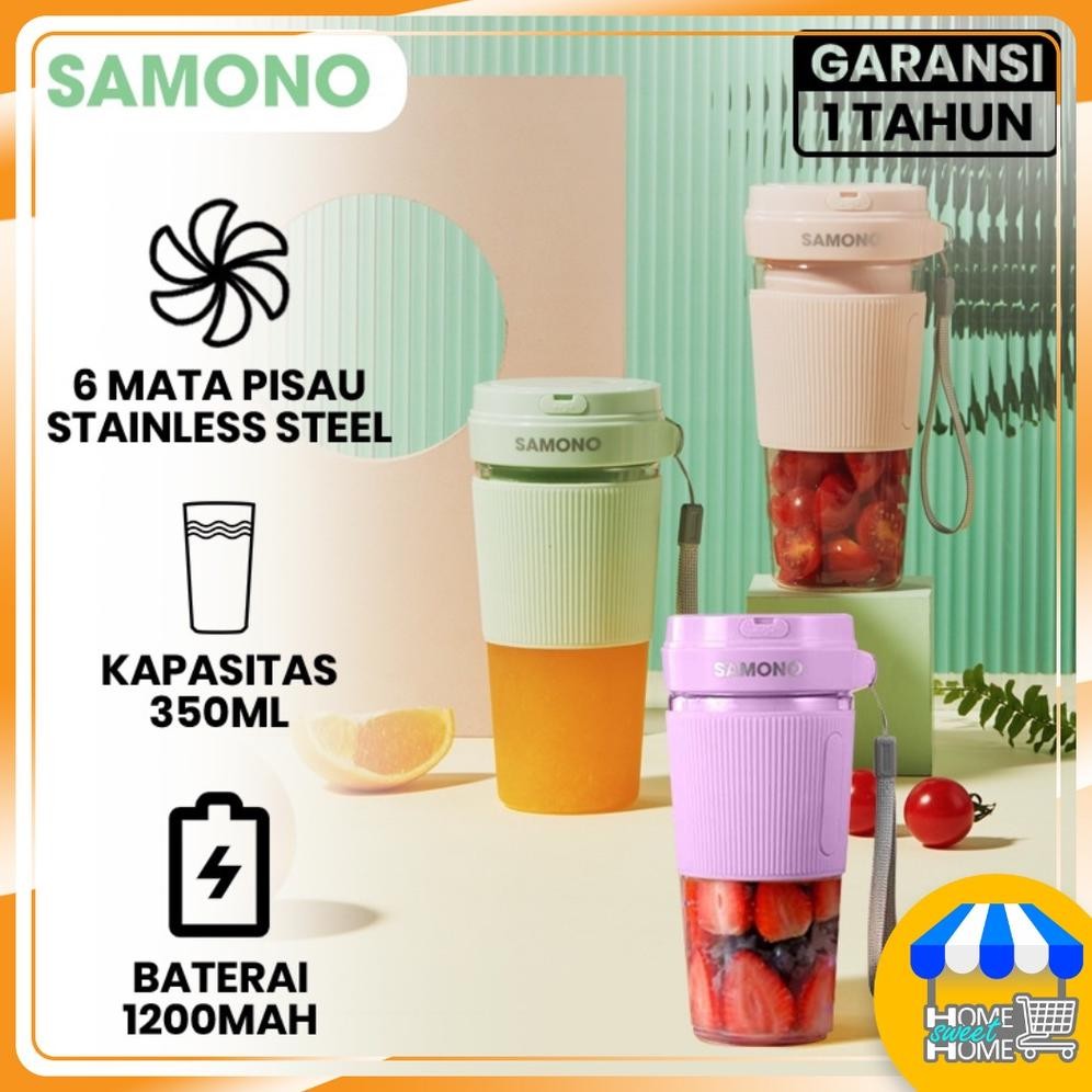 Samono SWY9 Mini Blender Juicer Portable USB Mini Cup Samono Multifungsi Rechargeable 6 Mata Pisau