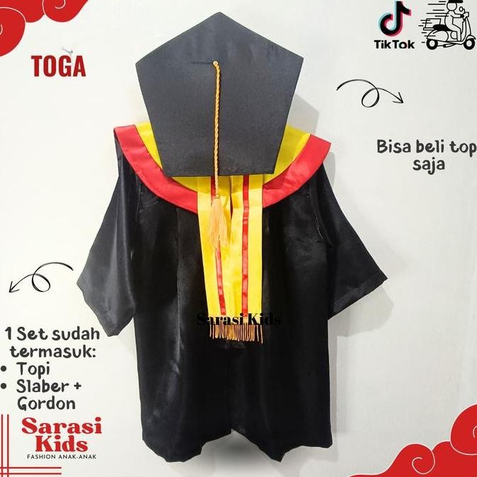 DF239>> Toga Jubah wisuda anak tk laki laki perempuan kostum wisuda anak
