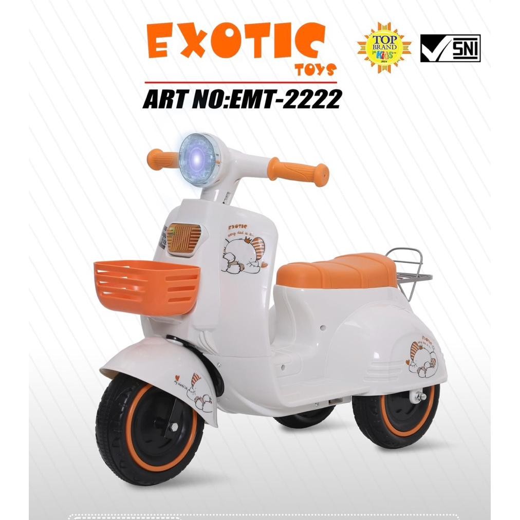 Motor Aki Anak Exotic EMT 2243 2222 sepeda Vespa Anak ces cas an listrik