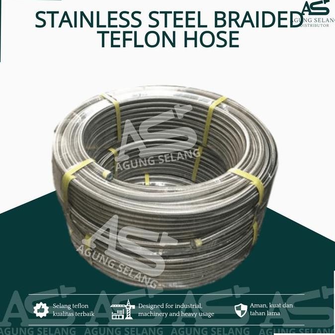 Selang Tlon PTFE Stainless ided /8" Heavy Duty Chemical ID 9mm