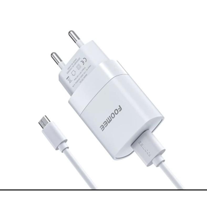 New TRAVEL CHARGER FOOMEE CK12 , WITH CABLE DATA MICRO ORIGINAL Foomee Ck12s ,,