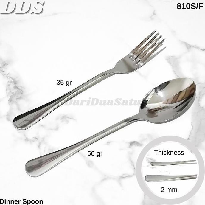 1 Set Sendok & Garpu Makan Hotel Stainless Tebal Dinner Spoon