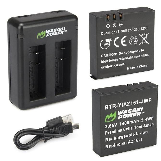 NEW Wasabi Power Battery Kit for Xiaomi YI 2 4K 4K+ Lite YI4K YI4K+ YI2