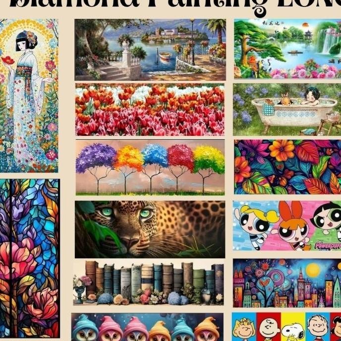 Diamond Painting Long Round 80X30 Cm Sulaman Berlian Lukisan Berlian