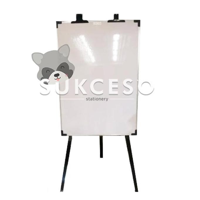 TERMURAH - SAKURA WHITEBOARD Clip Chart Standing 90x60 Cm Papan Tulis Flip Chart